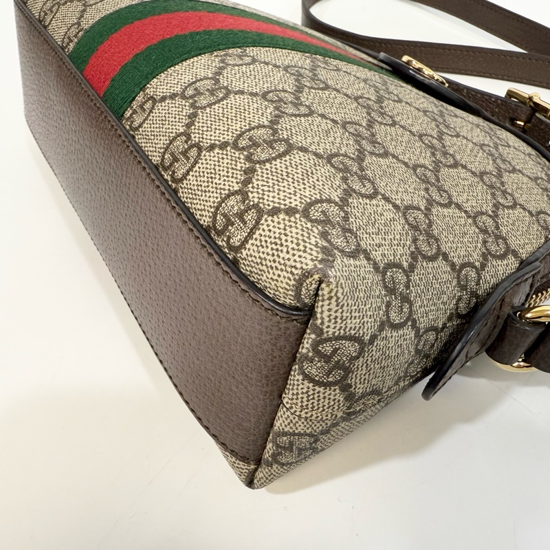 GUCCI 原花ophidia綠紅綠織帶貝殼包499621-10