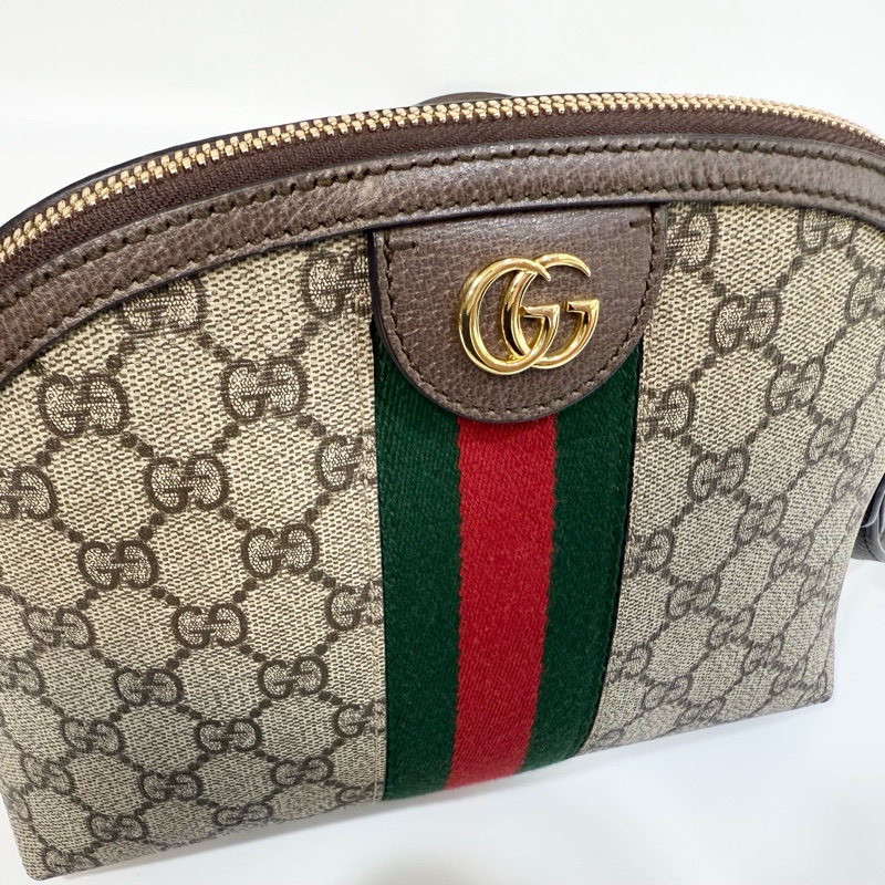 GUCCI 原花ophidia綠紅綠織帶貝殼包499621-15