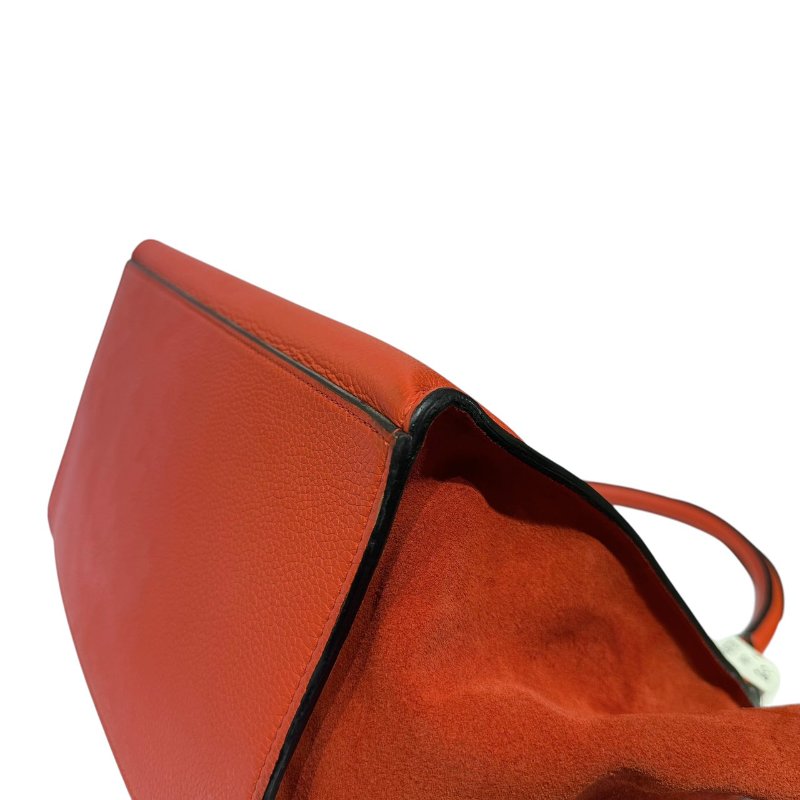【美收精品】CELINE 橘紅色皮革肩背包 2-173-7