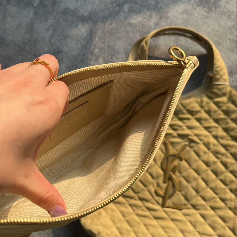 《完美·二手精品》聖羅蘭YSL lcare托特tote 購物袋大號 絨面-6