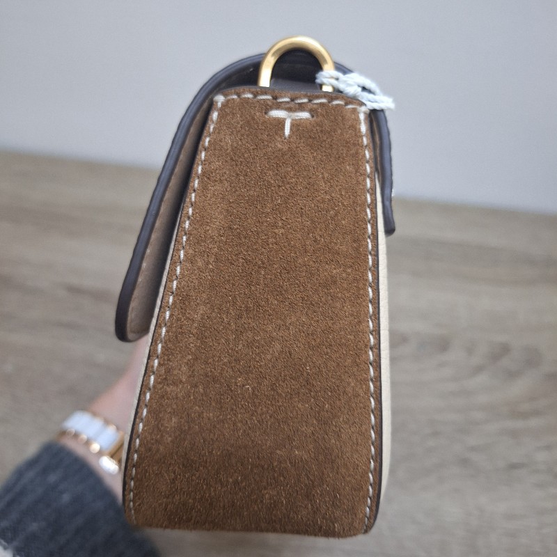 全新Tory burch felix 肩背側背包 奶白拼色-12