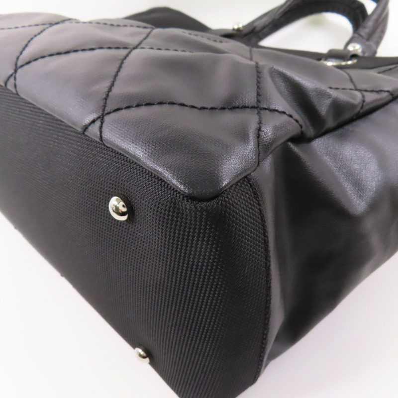 CHANEL 皮革/尼龍Paris Biarritz Tote銀扣手挽袋/肩背袋-7