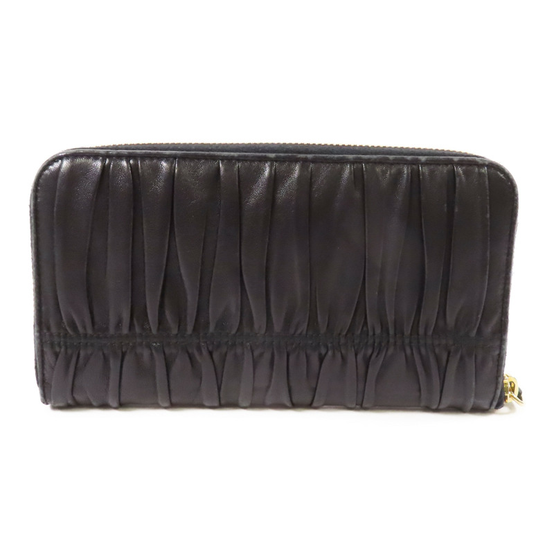 PRADA 羊皮皮革Zipped Long Wallet金扣長錢包-1