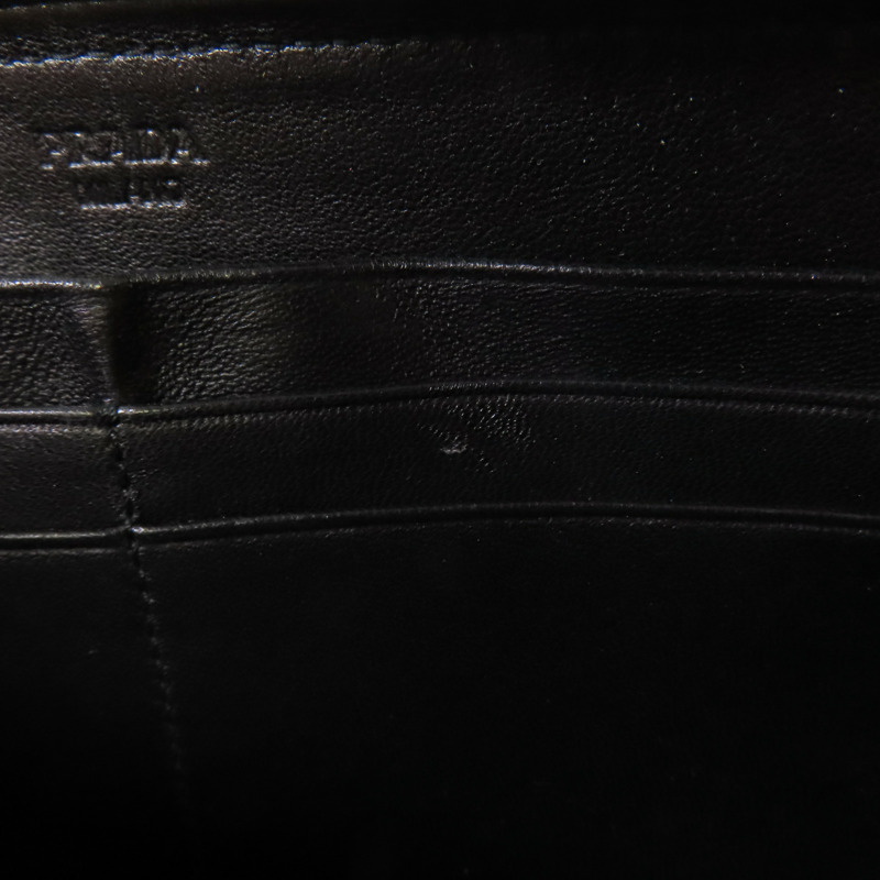 PRADA 羊皮皮革Zipped Long Wallet金扣長錢包-14