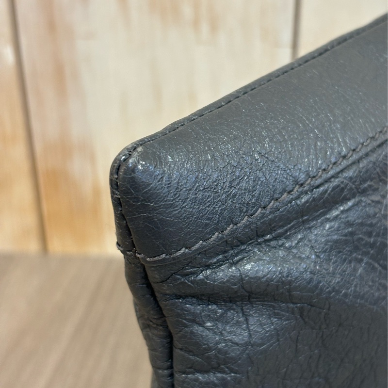BALENCIAGA Clip M 273022 鐵 灰 全皮 小釦 拉鍊 手拿包 收租包 機車包-10