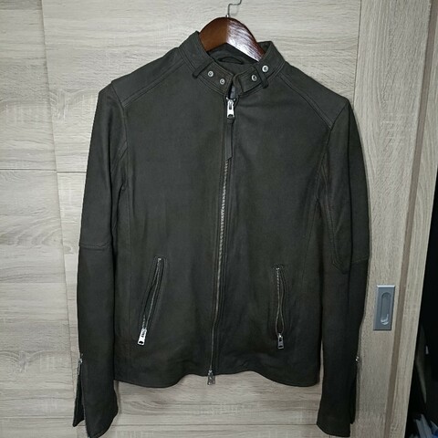 Allsaints cora jacket 深咖 羊皮 皮衣 真皮 麂皮 外套 男M