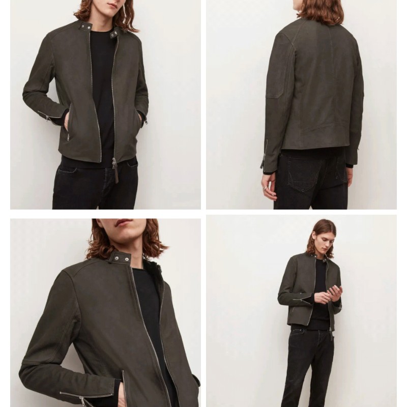 Allsaints cora jacket 深咖 羊皮 皮衣 真皮 麂皮 外套 男M-2
