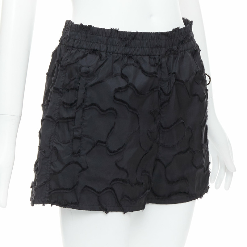 CHRISTIAN DIOR black camouflage patch applique logo shorts FR36 S-2