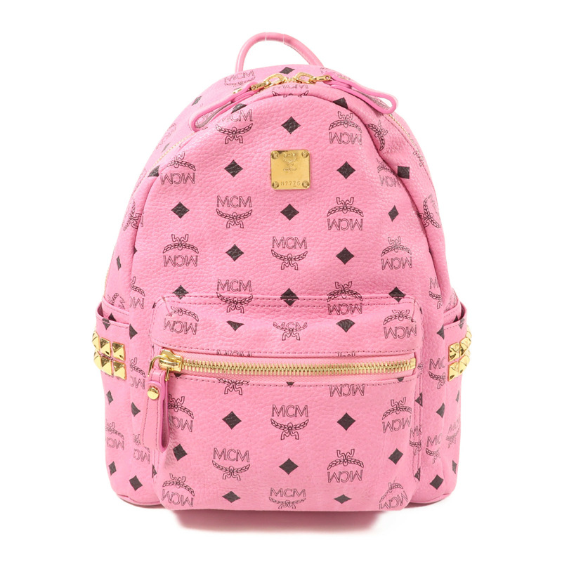 MCM 皮革Rucksack金扣背包-0