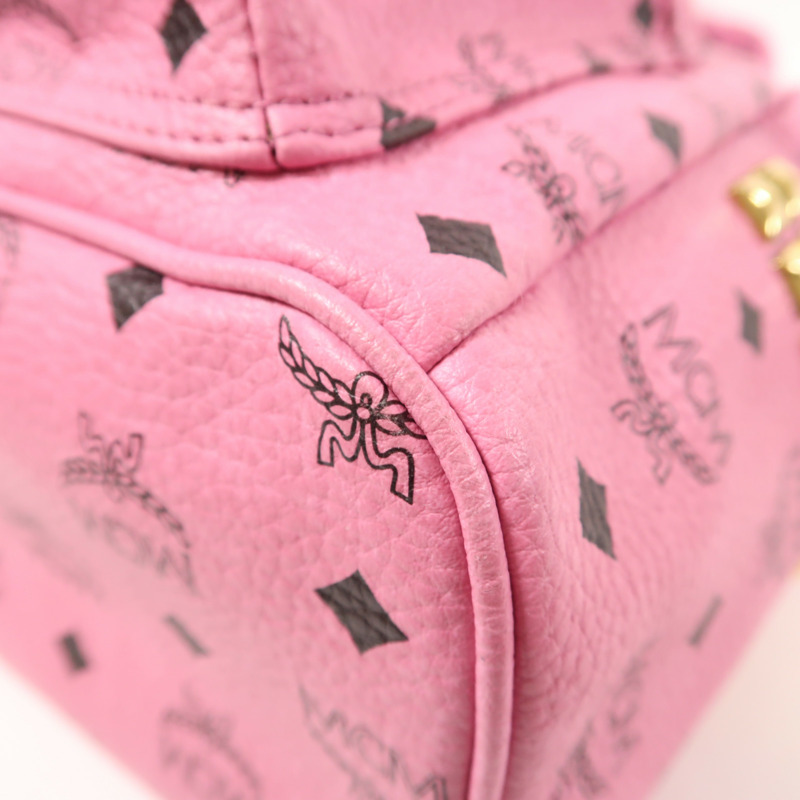 MCM 皮革Rucksack金扣背包-4