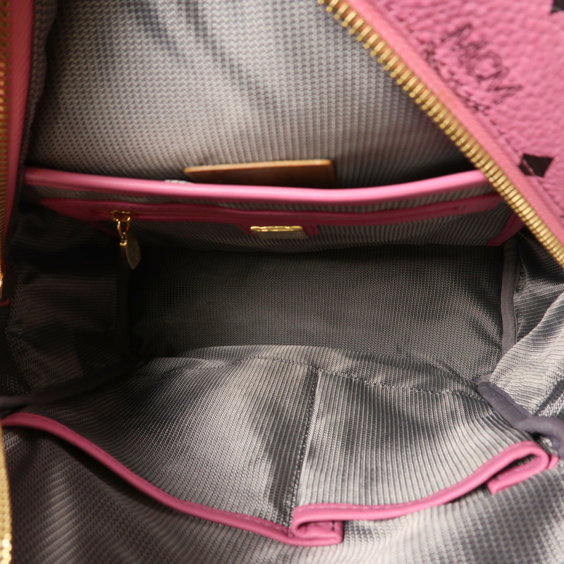 MCM 皮革Rucksack金扣背包-9