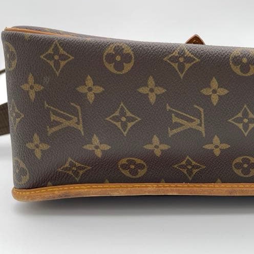 💝FuFu.Style ⟡.·* LV *稀少老款*老花斜背包側背包 帆布背帶-13