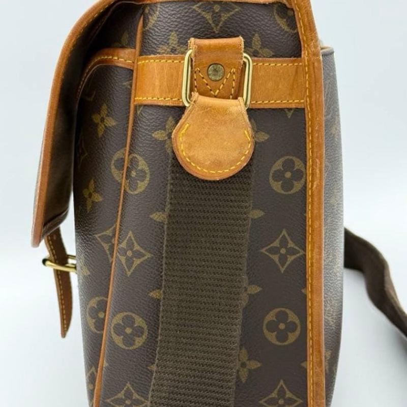 💝FuFu.Style ⟡.·* LV *稀少老款*老花斜背包側背包 帆布背帶-22