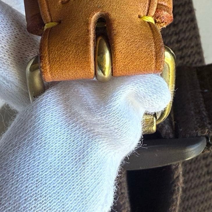 💝FuFu.Style ⟡.·* LV *稀少老款*老花斜背包側背包 帆布背帶-23