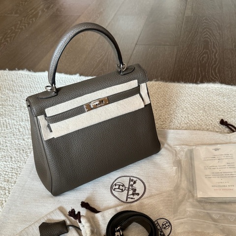 💓🎠 Hermes Kelly 25 大象灰 框R刻