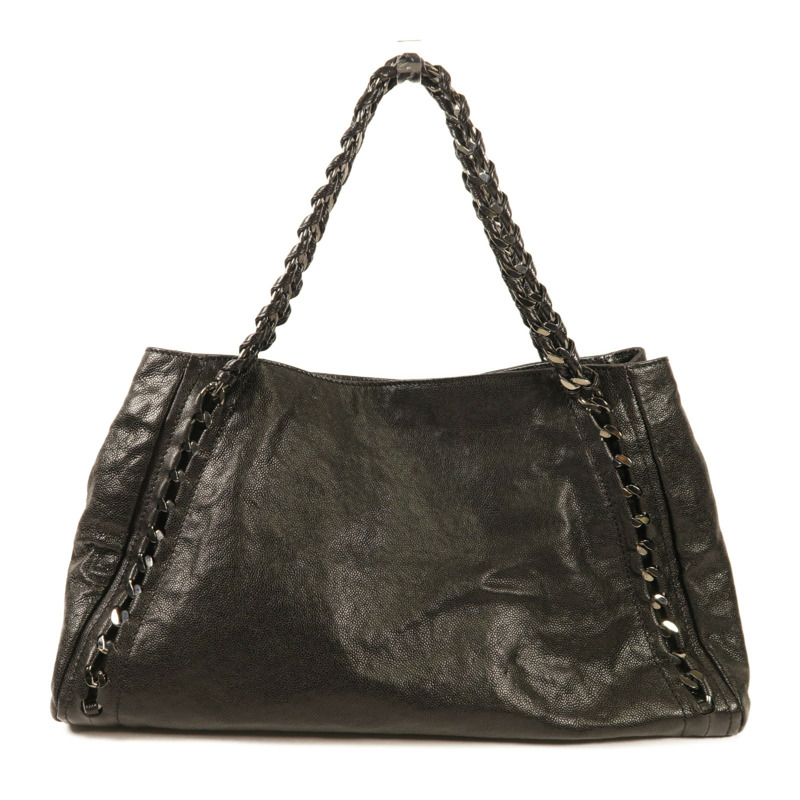 CHANEL 牛皮皮革Shoulder Bag銀扣鏈帶肩背袋-1
