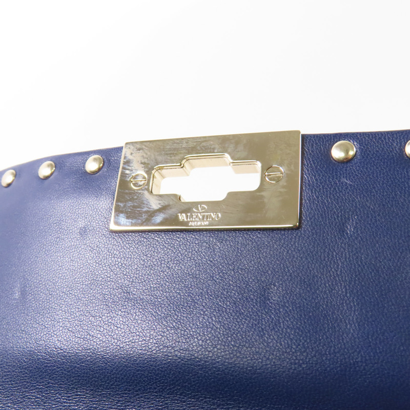 Valentino 牛皮皮革Chain Shoulder金扣手挽肩背兩用袋-12