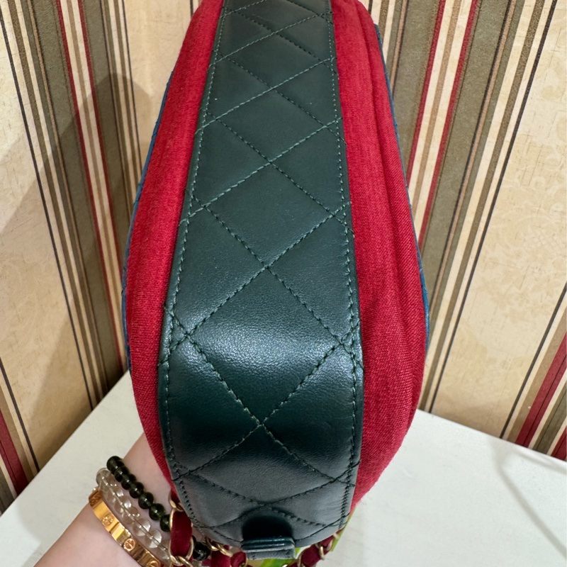 chanel 拼色手提包 26開-5
