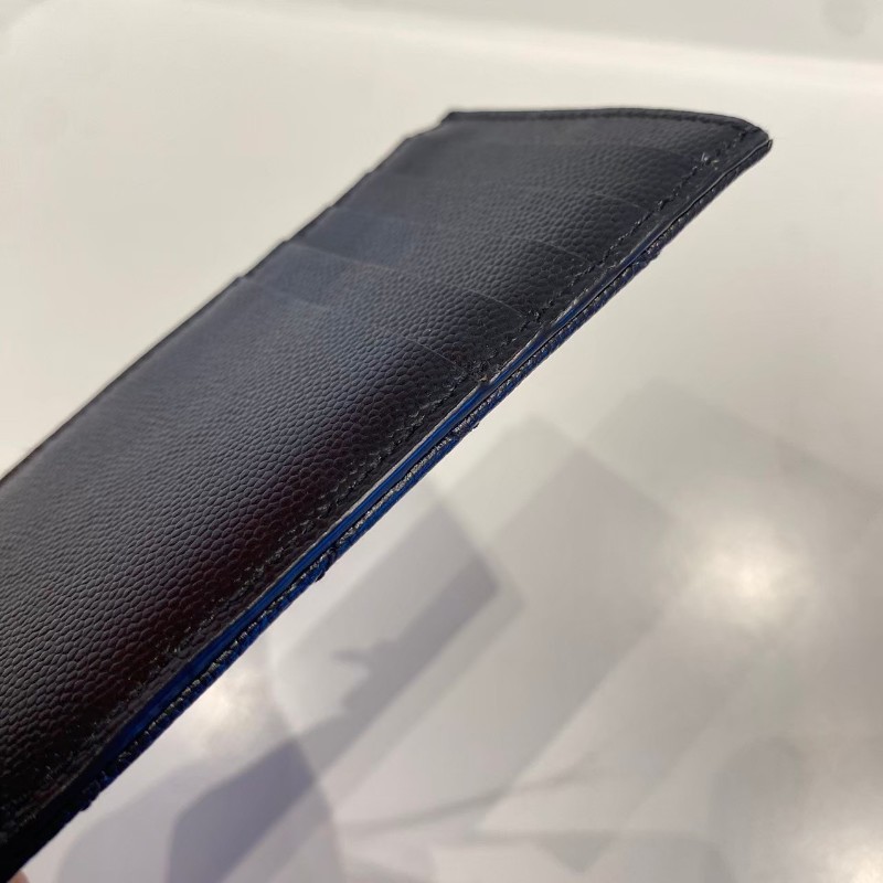 YSL V字縫線 魚子醬牛皮 拉鍊卡夾/零錢包-7