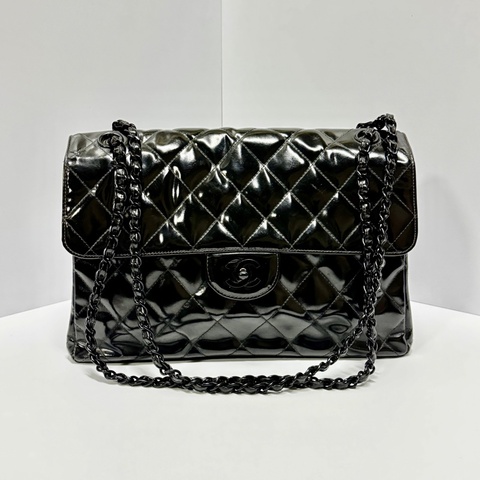 （超稀有雙面包💝） Chanel CF30 Jumbo “so black”全黑經典包