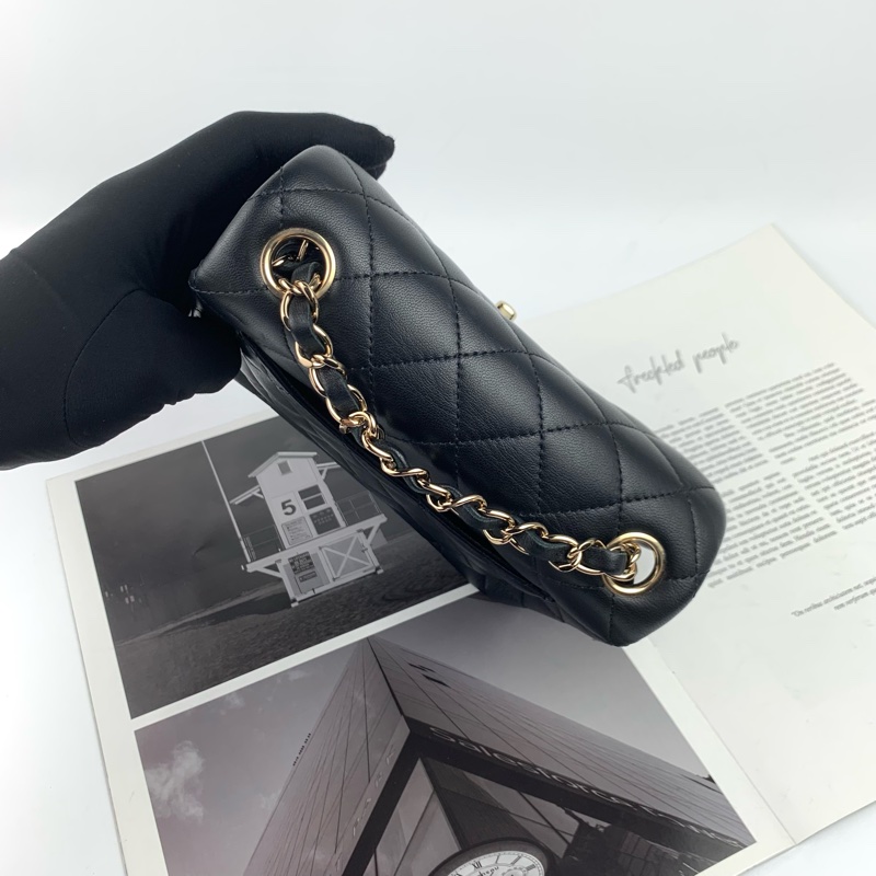 ◻️Chanel羊皮淡金方胖子-4
