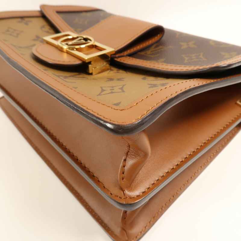 LOUIS VUITTON Monogram Reverse Dauphine MM金扣肩背袋-5
