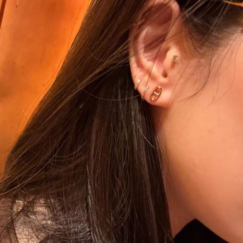 💖Hermes 豬鼻耳環 玫瑰金 Farandole💖 全新-7