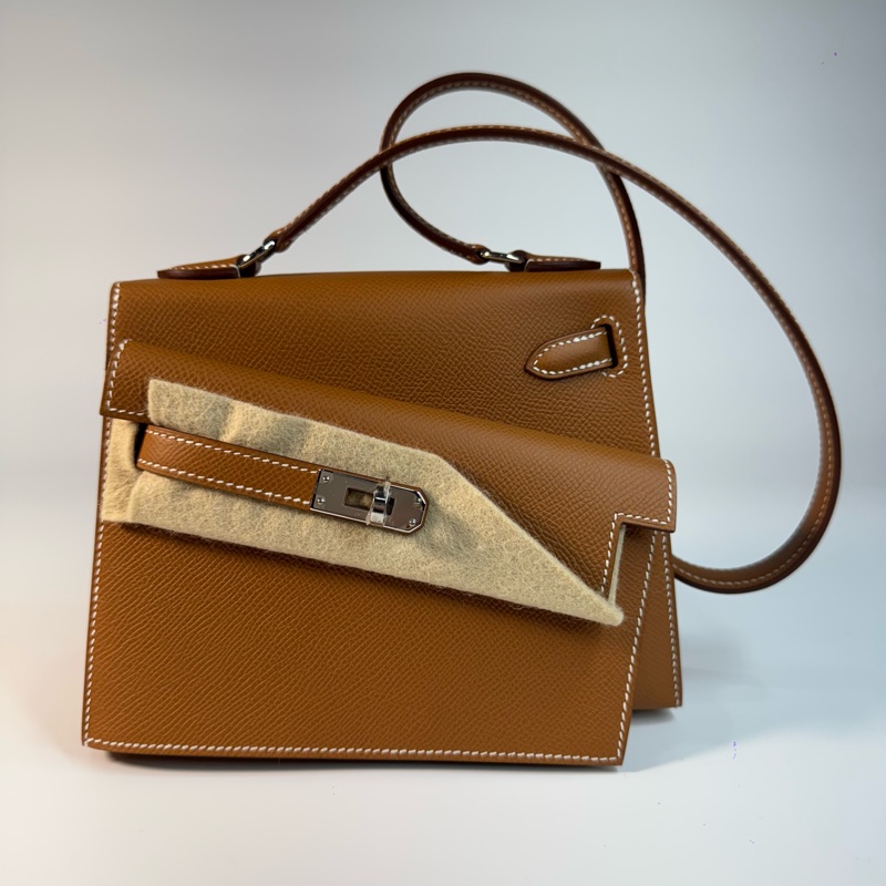 HERMÈS KELLY DESORDRE 雙面凱莉 37金棕色 銀釦 EPSOM皮-1