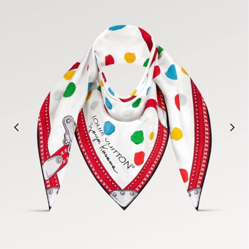 LV x Yayoi Kusama YK 草間彌生 90 x 90cm 絲巾-0
