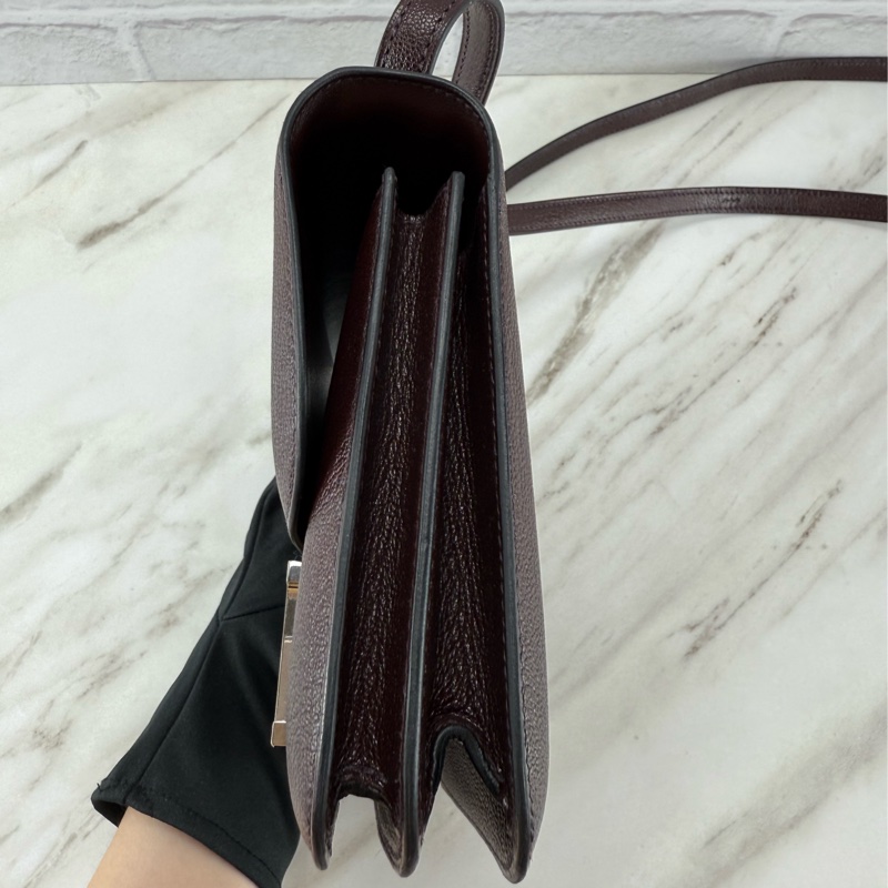 愛馬仕 Hermès Mini Constance 19康康 0G Rouge Sellier 紅棕色配銀釦-12