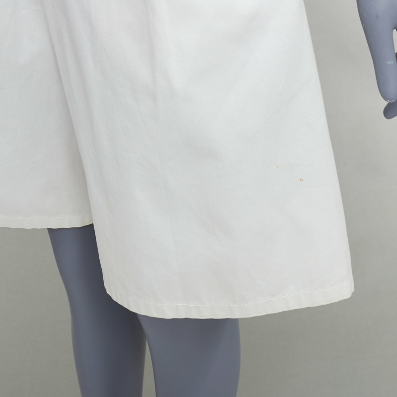 MARNI cream white front pleat wide leg bermuda shorts IT38 XS-6