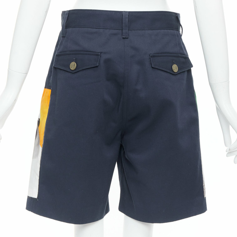 ACNESTUDIOS 2015 Eora Vermina collage portrait print navy bermuda shorts FR34 XS-4