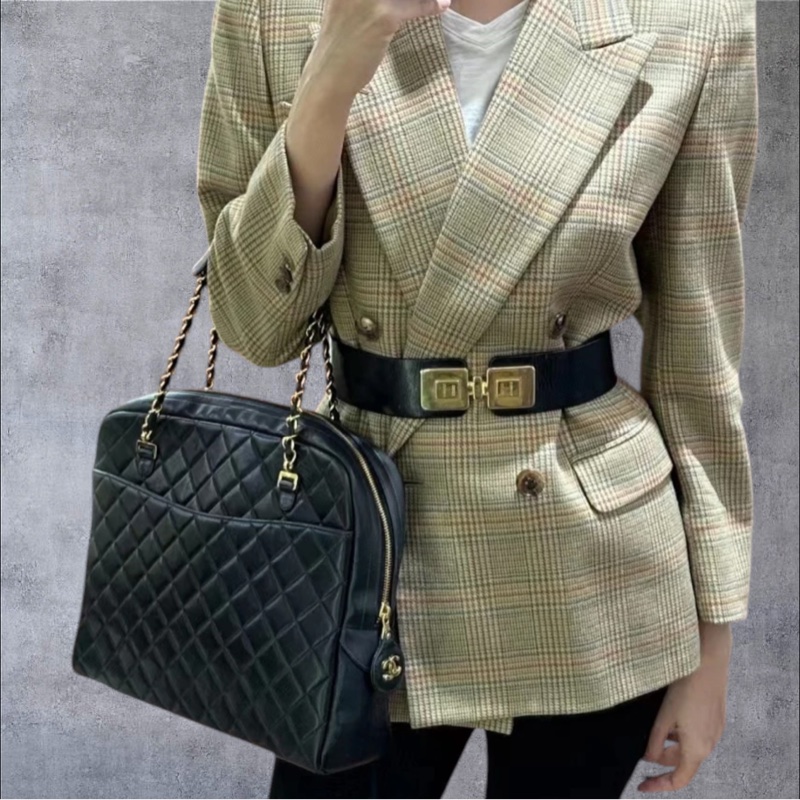 💝FuFu.Style ⟡.·* Chanel Vintage 香奈兒菱格紋單肩包|相機包-5