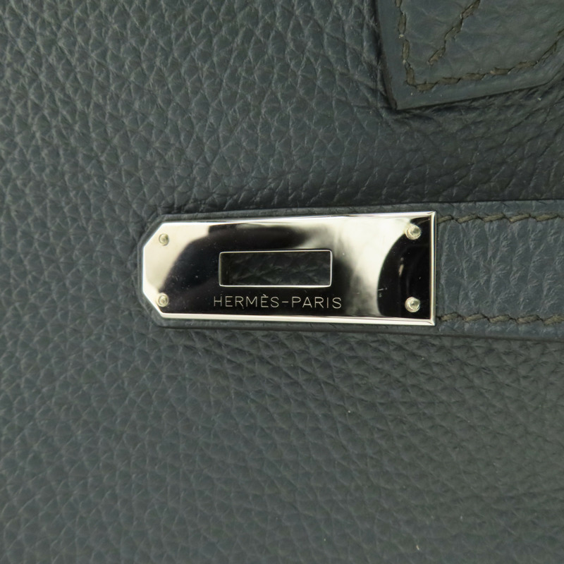 HERMES Togo皮革Birkin 30銀扣手挽袋Bleu Orage-8