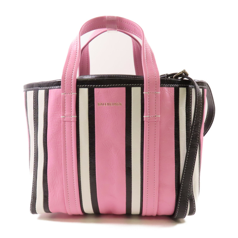 BALENCIAGA 牛皮皮革Barbes Bag銀扣手挽肩背兩用袋-0