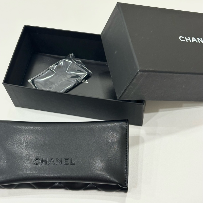 CHANEL金色 鏈條 黑灰 漸變 大方框 墨鏡 太陽眼鏡-31