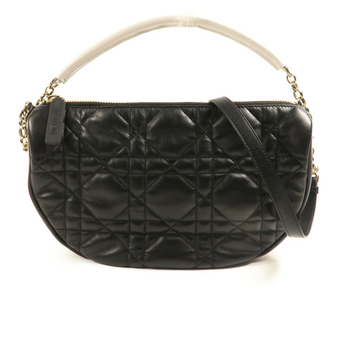 Dior 牛皮皮革Hobo Bag金扣手挽肩背兩用袋黑色