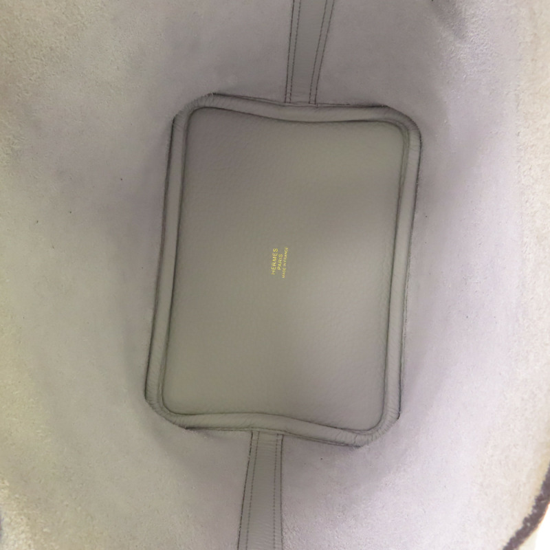 HERMES Clemence皮革Picotin PM銀扣手挽袋Bleu Pale-5