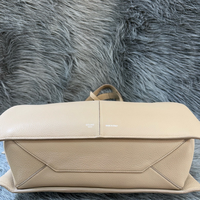CELINE Tri-Fold 大象灰 荔枝皮 肩背包 TOTE 購物包 鯰魚包 手提包-4