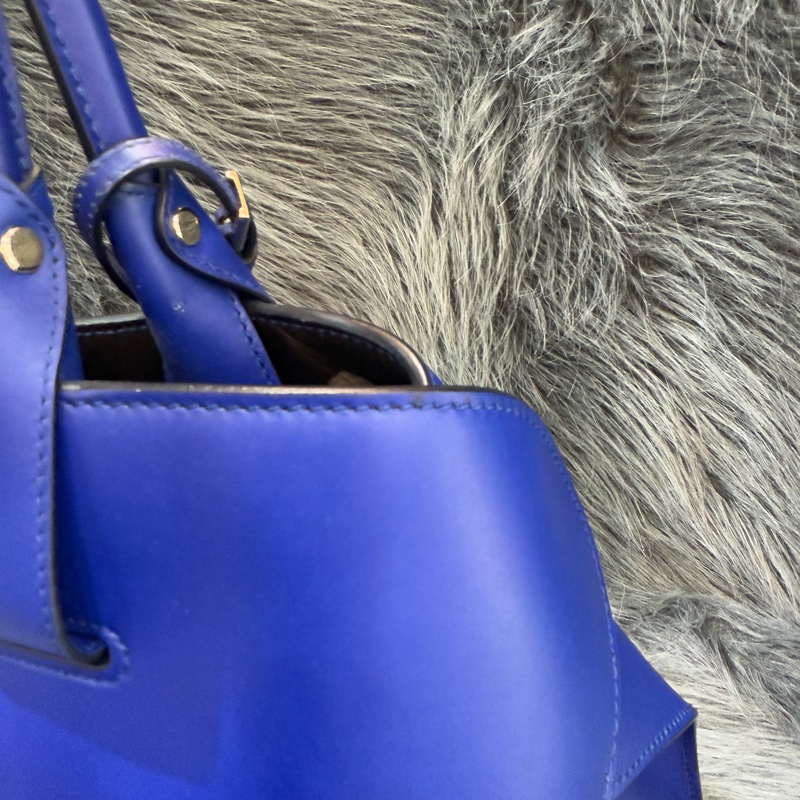 TODS 寶藏藍 牛皮 肩背包 購物包 托特包 BOOKTOTE 公事包-12