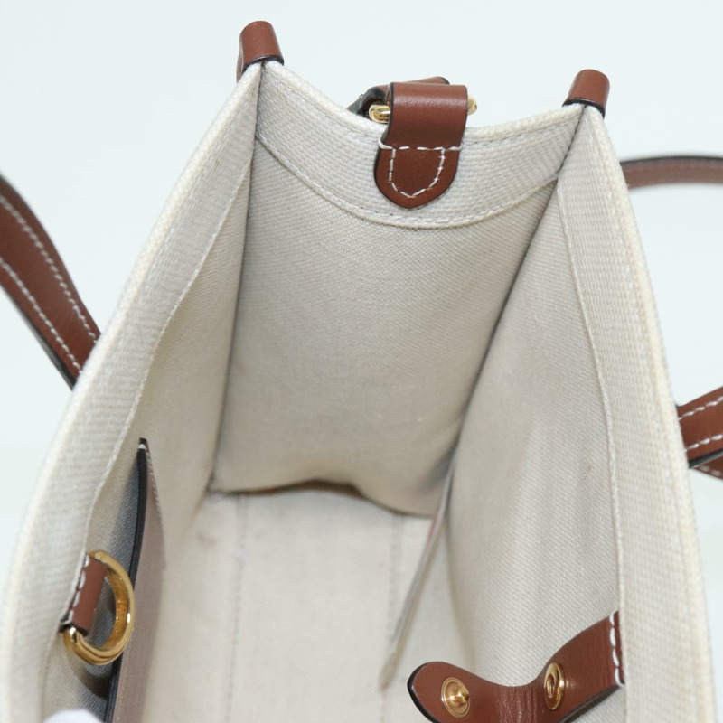 【日本直送】BURBERRY 手提包 帆布皮革 米色 正品 yb635-19
