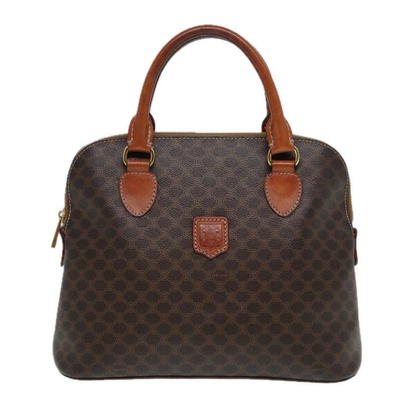 【日本直送】CELINE Macadam 帆布手提包 PVC 皮革棕金色正品 87042-12