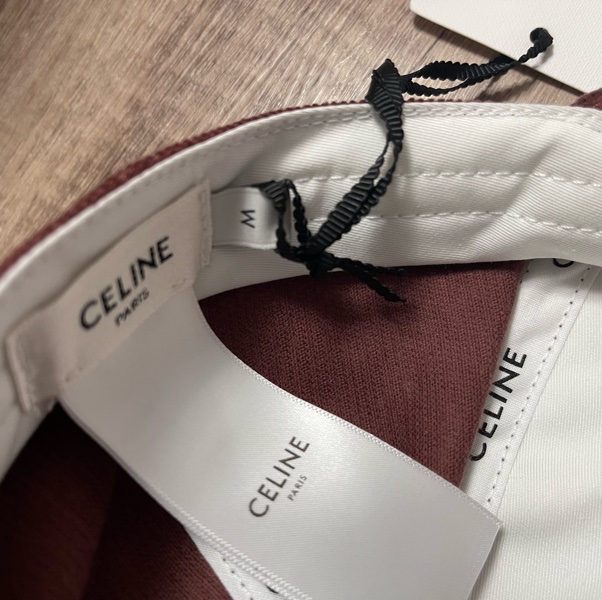 Celine 燈芯絨 凱旋門 鴨舌帽 棒球帽 酒紅 豆沙紅 M-8