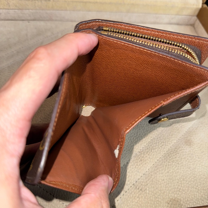 上架中🔑在台現貨 Louis Vuitton 老花中古金釦對開短夾🤎經典皮件-7