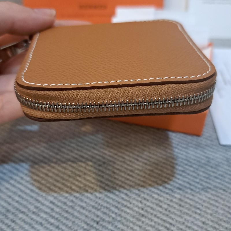 愛馬仕Hermes 絲巾金棕零錢包-9