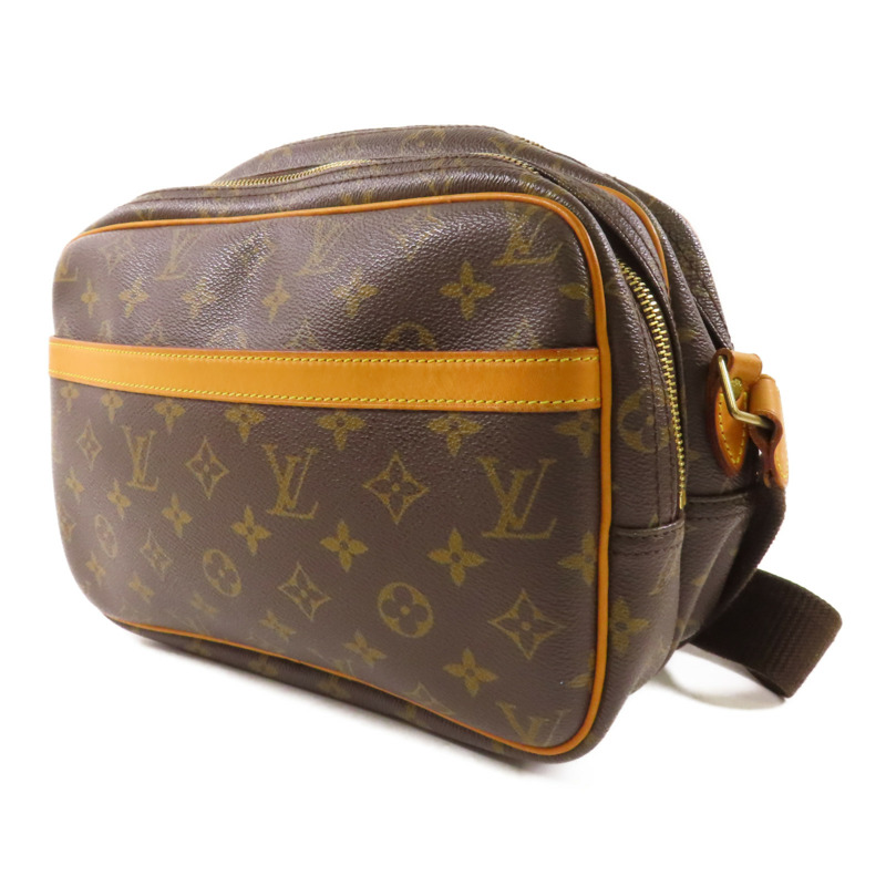 LOUIS VUITTON Monogram Reporter PM金扣肩背袋棕色-2