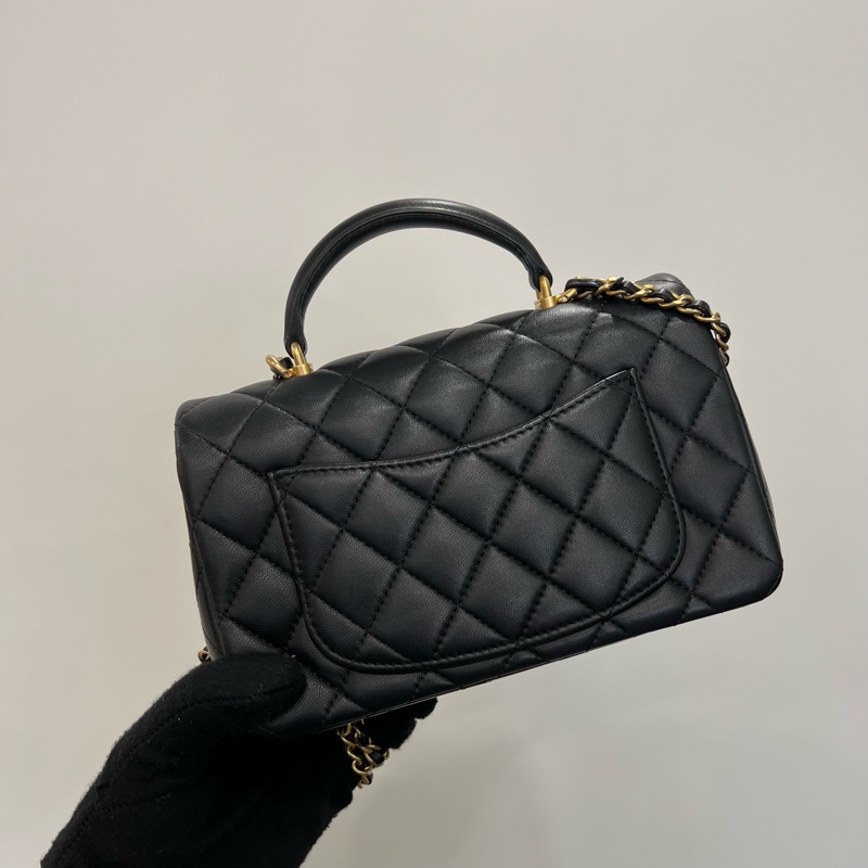 CHANEL HANDLE20 羊皮黑-2