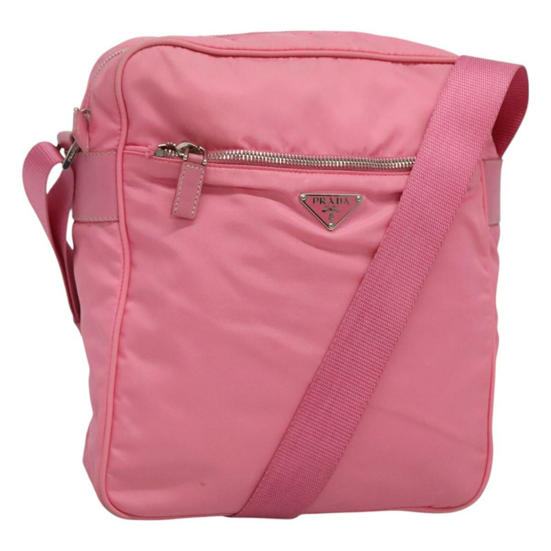 【日本直送】PRADA 單肩包 尼龍 粉紅色 銀色 正品 BD1291-0