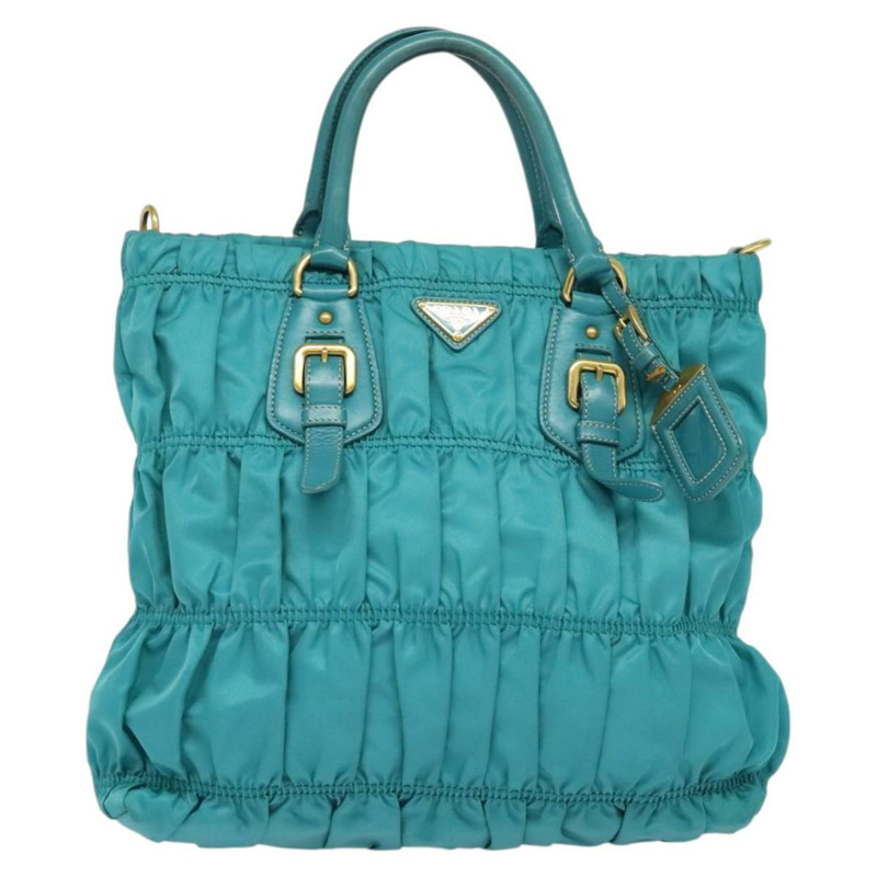 【日本直送】PRADA 手提包 尼龍皮革 2 款 綠松石藍金色 正品 116888-12