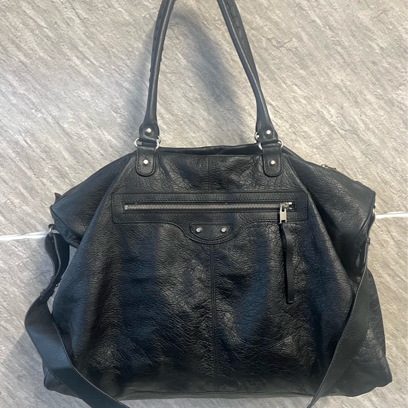 balenciaga 絕版經典男款大容量小羊皮旅行包-0
